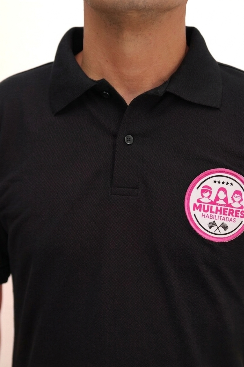 Polo Masculina - Preta